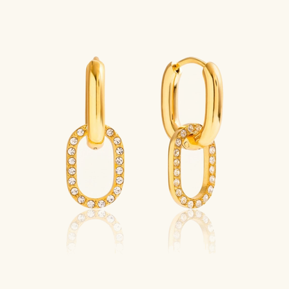 [AuraEcho]Aina Double Hoop Diamond Earrings
