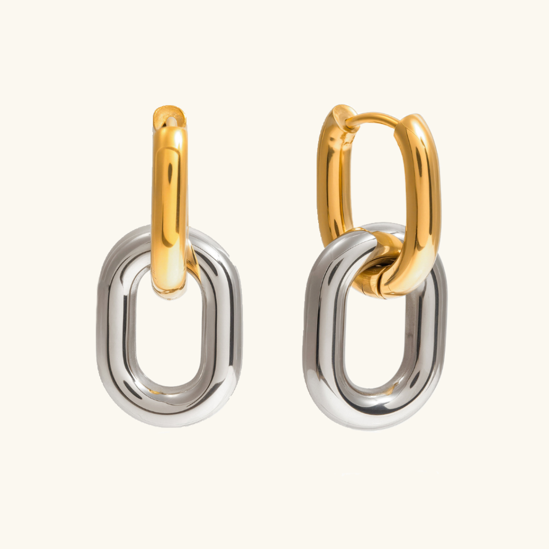 [AuraEcho]Pippa Two Tone Double Hoops