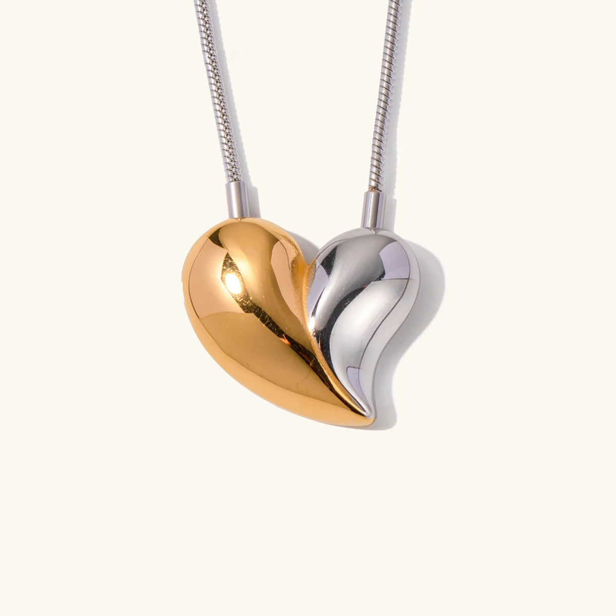[AuraEcho]Dorothea Two Tone Heart Necklace