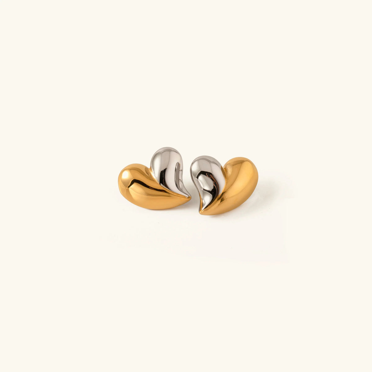 [AuraEcho]Dorothea Two Tone Heart Earrings
