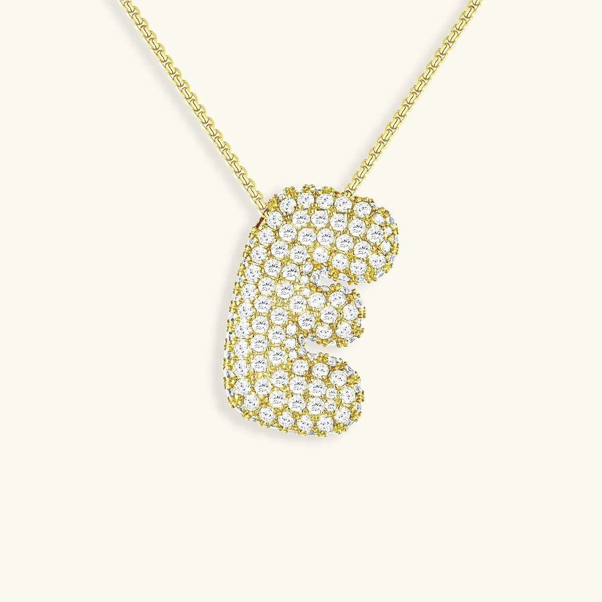 [AuraEcho]Bubble Initial Diamond Necklace