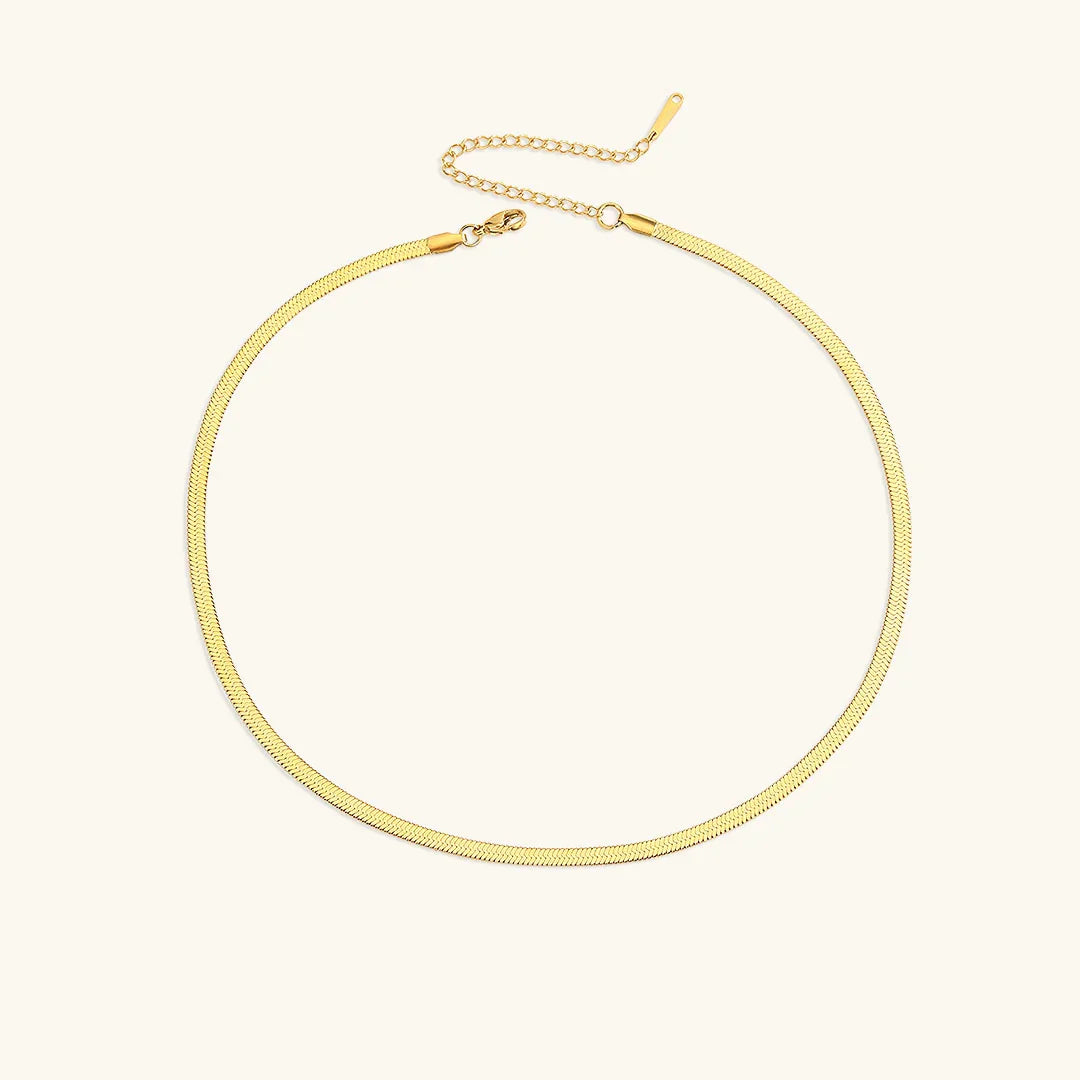 [AuraEcho]Elizabeth Gold Herringbone Necklace