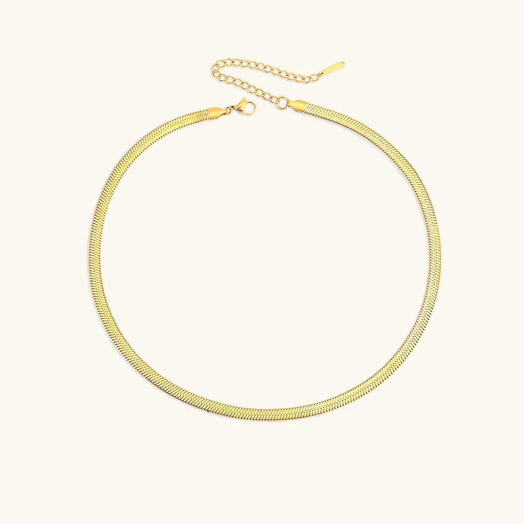 [AuraEcho]Elizabeth Gold Herringbone Necklace