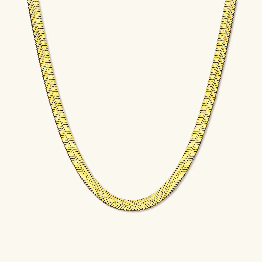 [AuraEcho]Elysian Gold Herringbone Necklace