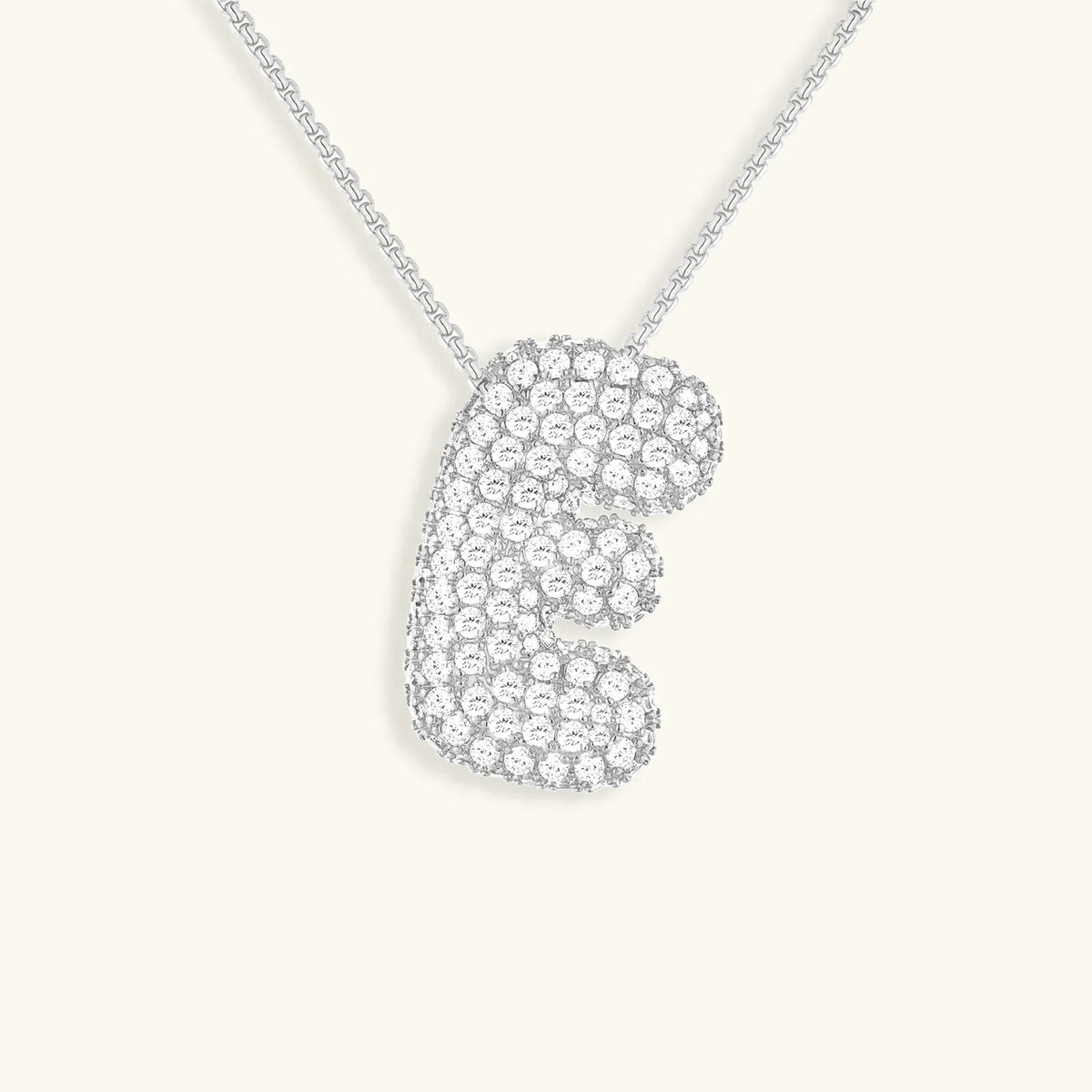 [AuraEcho]Bubble Initial Diamond Necklace
