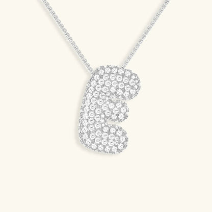 [AuraEcho]Bubble Initial Diamond Necklace