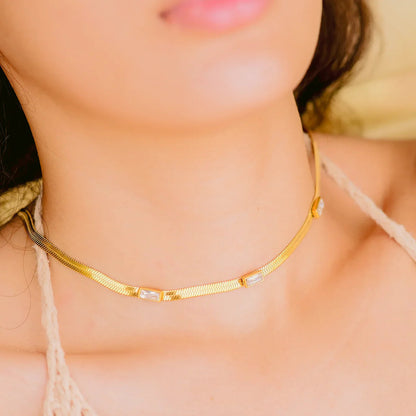 [AuraEcho]Eve Herringbone Gold Necklace