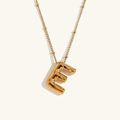 [AuraEcho]Balloon Gold Initial Necklace