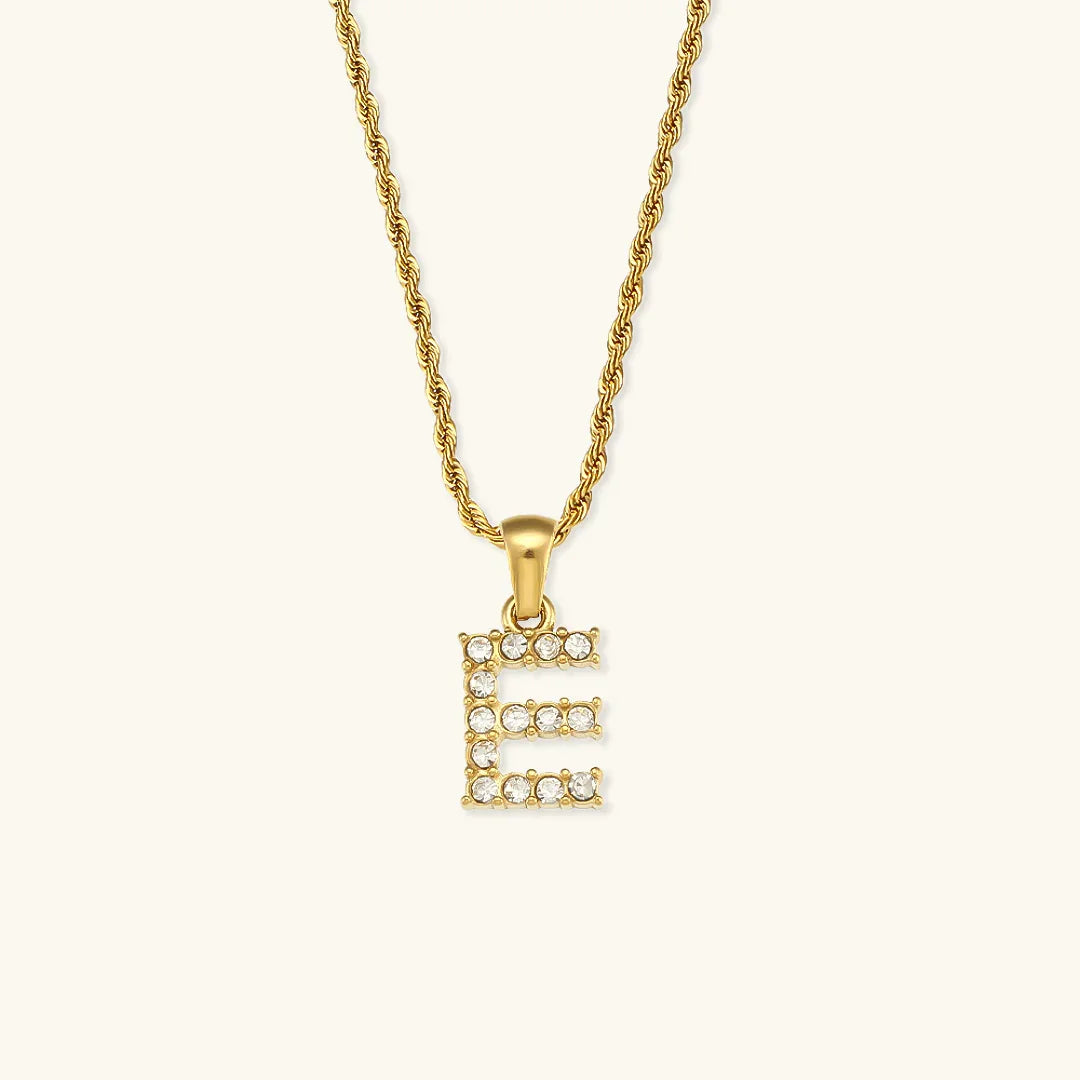 [AuraEcho]Maeve Letter Initial Diamond Necklace