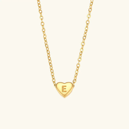 [AuraEcho]Heart Initial Gold Necklace