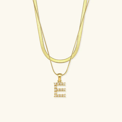 [AuraEcho]Fiona Layered Gold Initial Letter Necklace