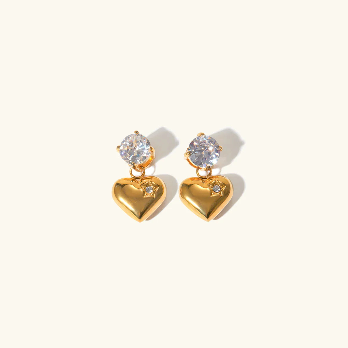 [AuraEcho]Emmeline Heart Gold Earrings