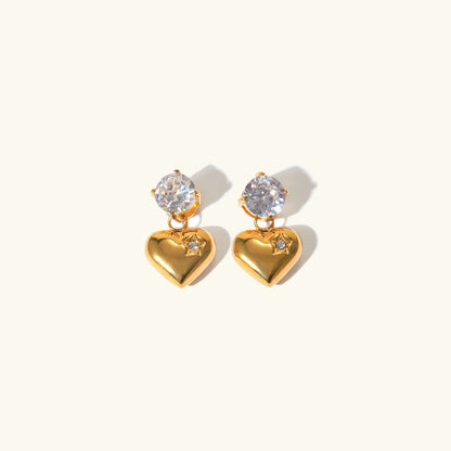 [AuraEcho]Emmeline Heart Gold Earrings