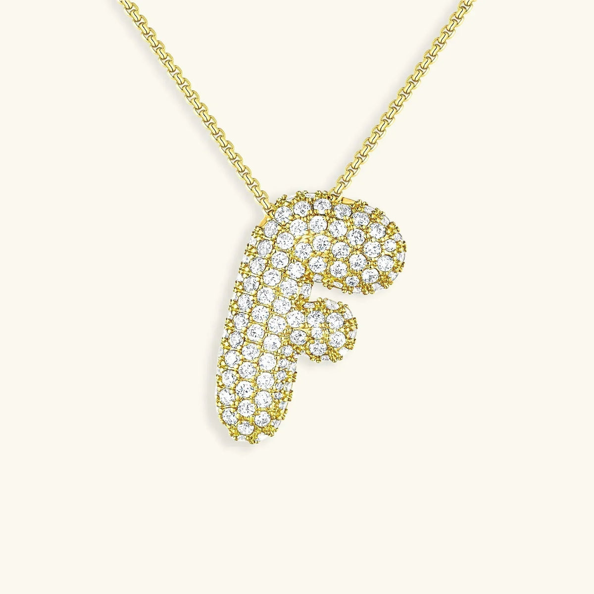 [AuraEcho]Bubble Initial Diamond Necklace