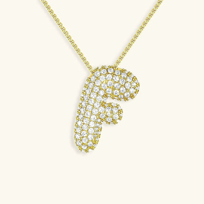 [AuraEcho]Bubble Initial Diamond Necklace
