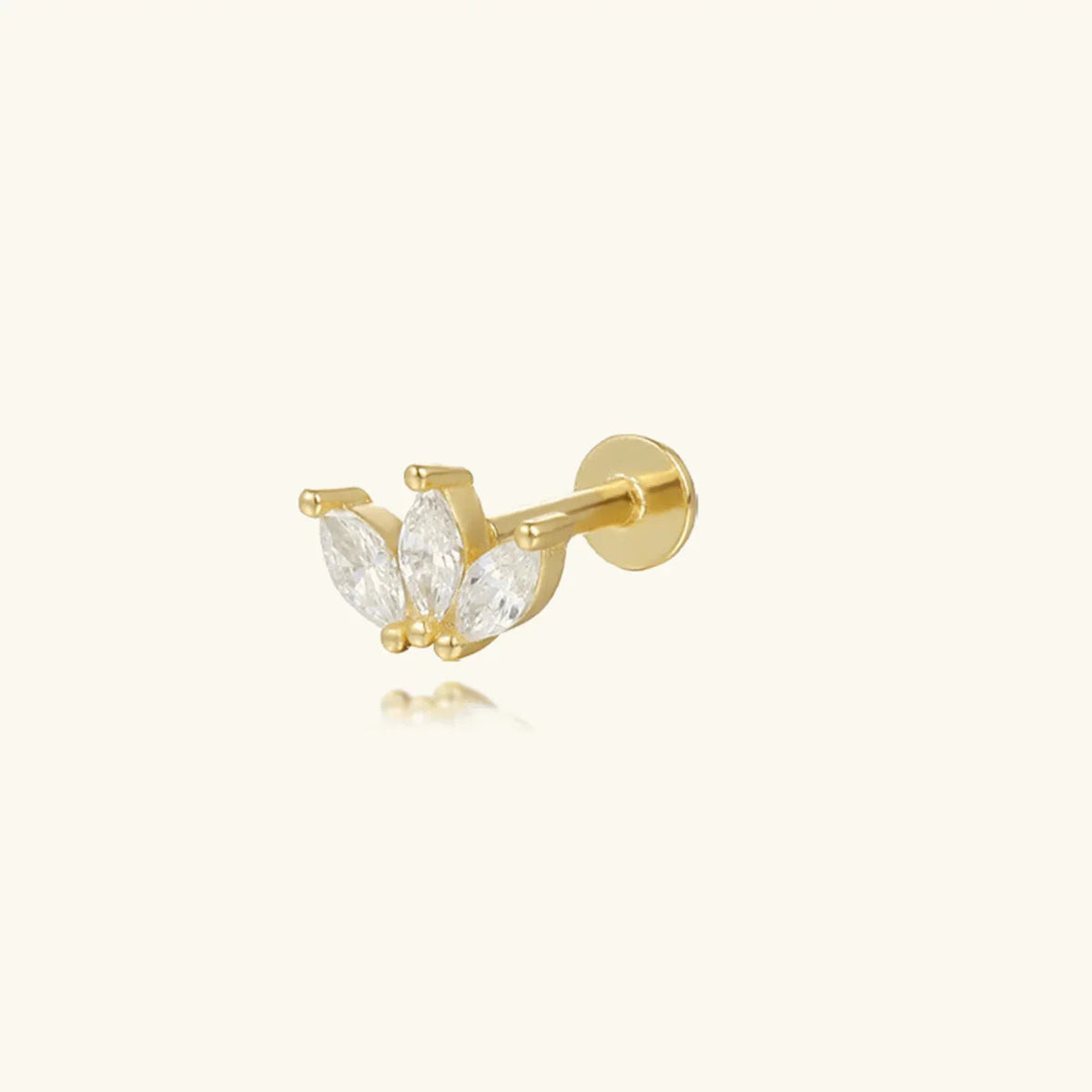 [AuraEcho]Trio Flat Back Diamond Stud