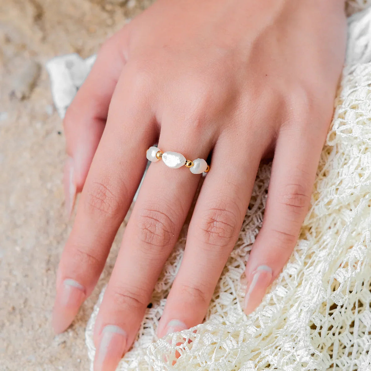 [AuraEcho]Fiji Pearl Band Ring