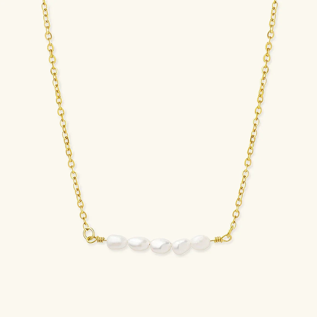 [AuraEcho]Fleur Freshwater Pearl Gold Necklace