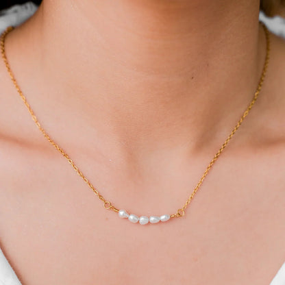 [AuraEcho]Fleur Freshwater Pearl Gold Necklace