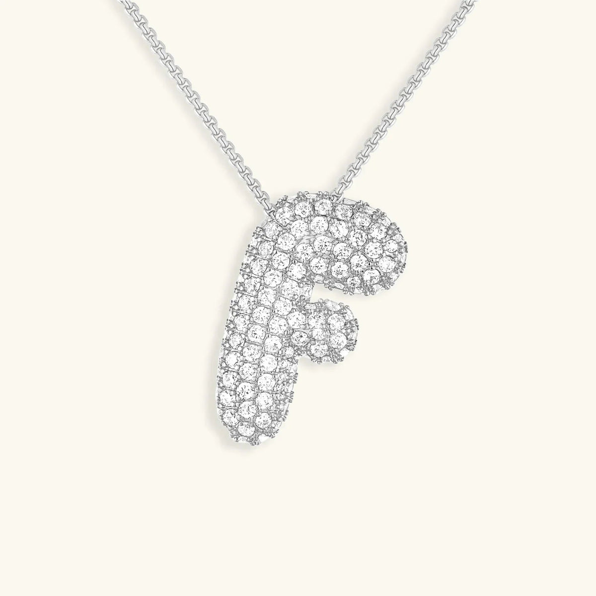 [AuraEcho]Bubble Initial Diamond Necklace
