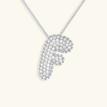 [AuraEcho]Bubble Initial Diamond Necklace