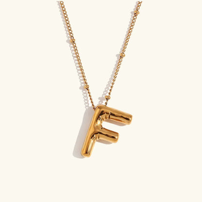 [AuraEcho]Balloon Gold Initial Necklace