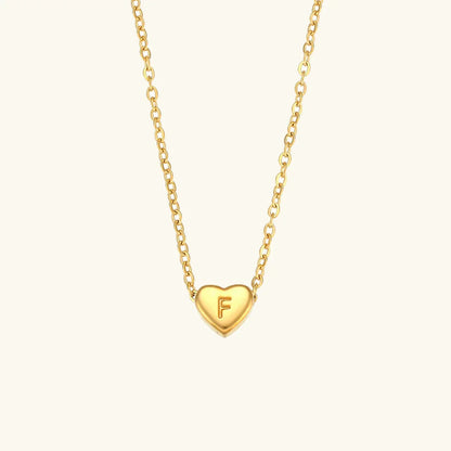[AuraEcho]Heart Initial Gold Necklace