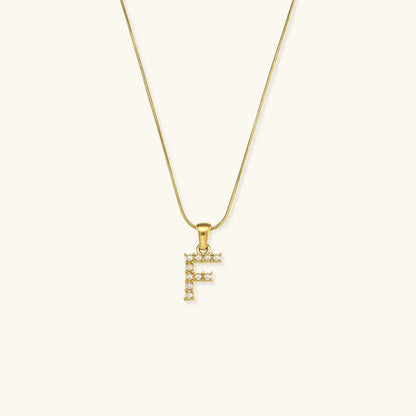 [AuraEcho]Augustine Initial Letter Pearl Necklace