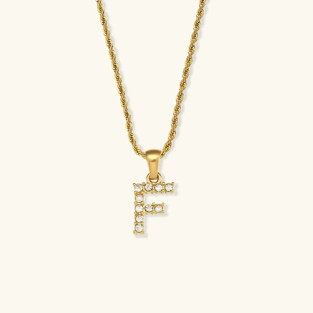 [AuraEcho]Maeve Letter Initial Diamond Necklace
