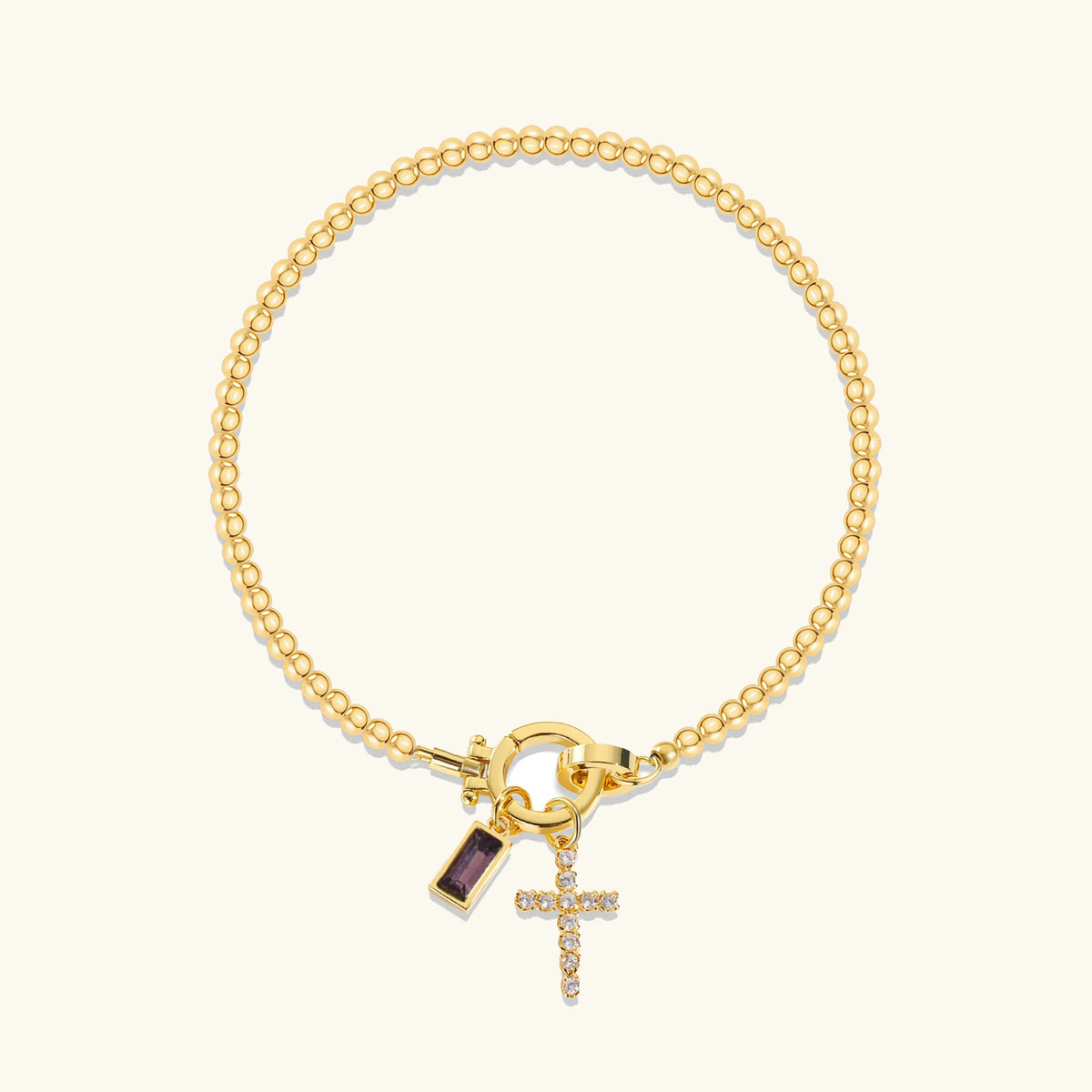 [AuraEcho]Amalia Birthstone Cross Bracelet