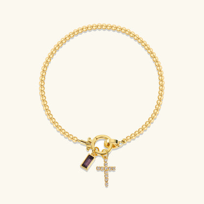 [AuraEcho]Amalia Birthstone Cross Bracelet