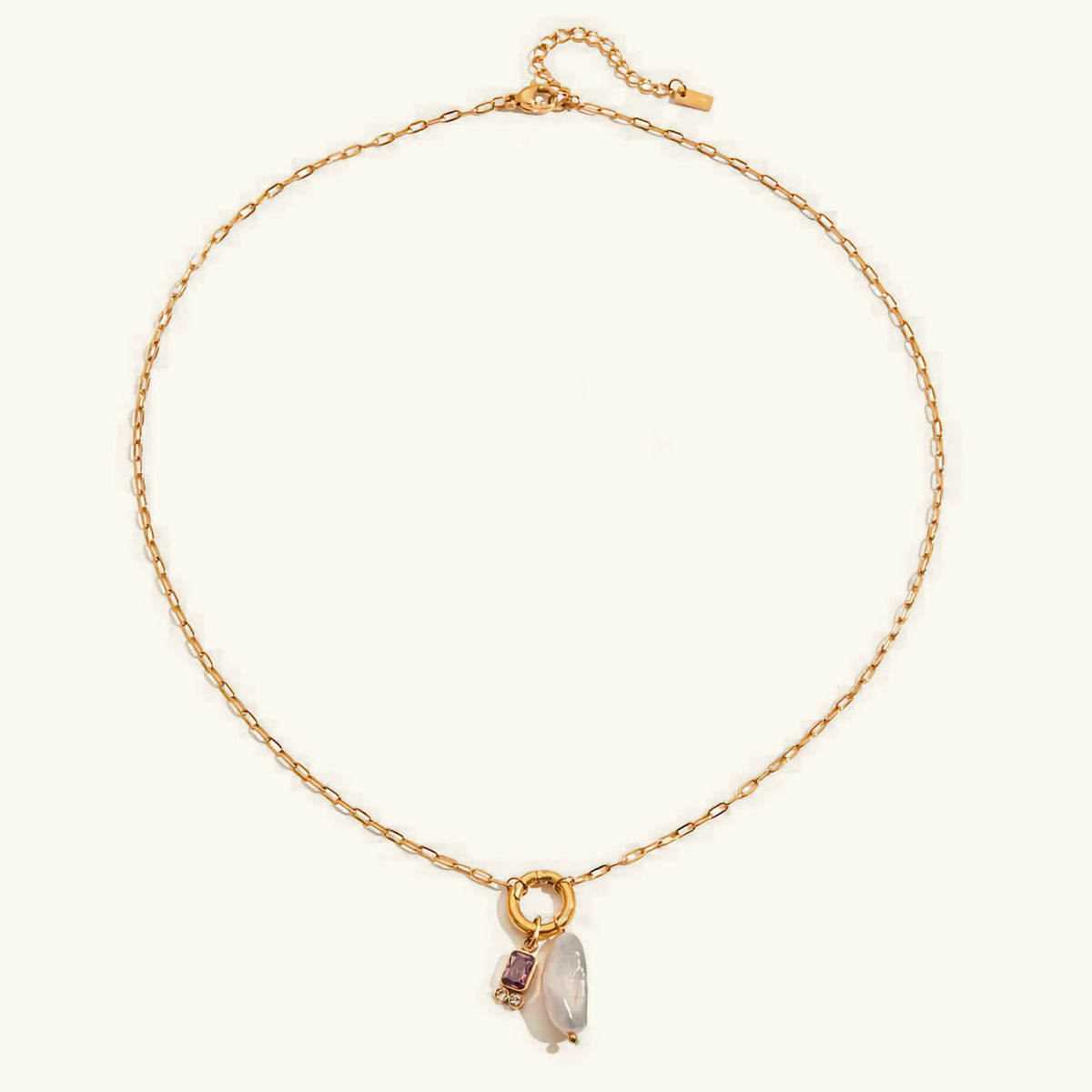[AuraEcho]Caitlin Birthstone Pearl Necklace