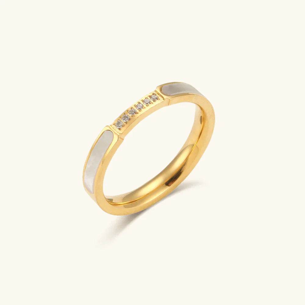 [AuraEcho]Gabrielle Diamond Simulant Gold Ring