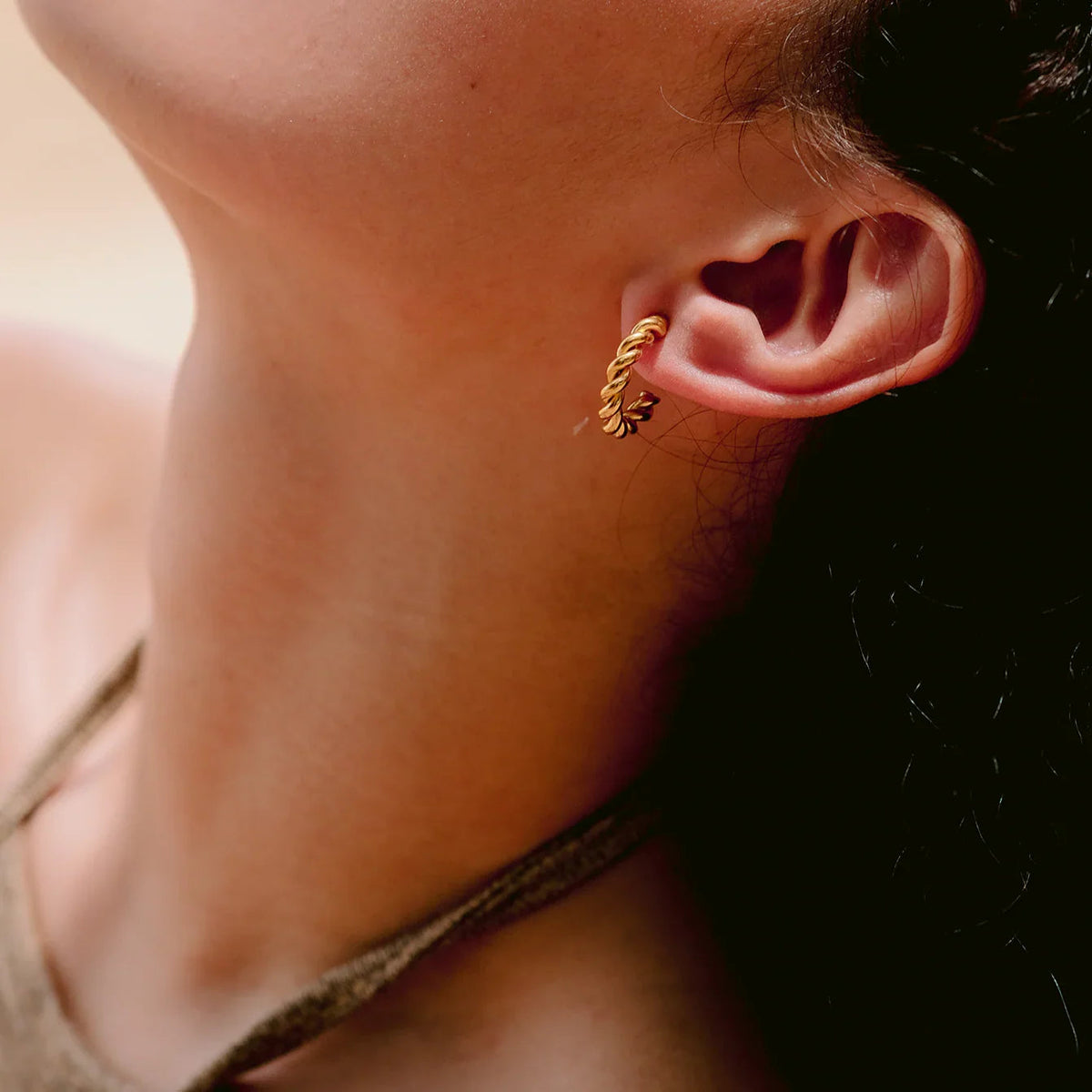 [AuraEcho]Gigi Twist Gold Earrings