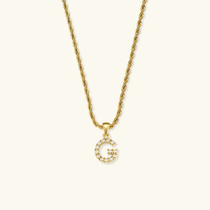 [AuraEcho]Elodie Initial Letter Pearl Necklace
