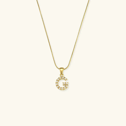 [AuraEcho]Augustine Initial Letter Pearl Necklace