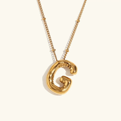 [AuraEcho]Balloon Gold Initial Necklace