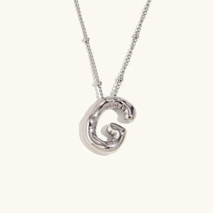 [AuraEcho]Balloon Gold Initial Necklace