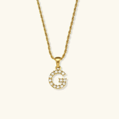 [AuraEcho]Maeve Letter Initial Diamond Necklace