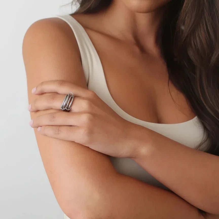[AuraEcho]Emmanuelle Diamond Ring Stack