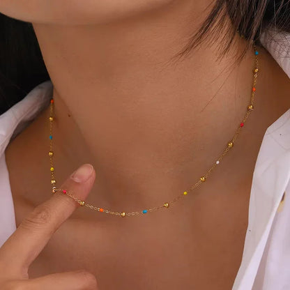 [AuraEcho]Amphitrite Gold Chain Bead Necklace