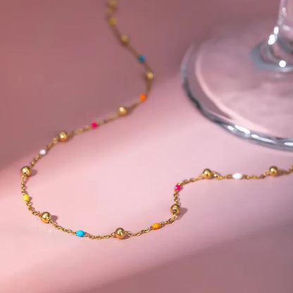 [AuraEcho]Amphitrite Gold Chain Bead Necklace