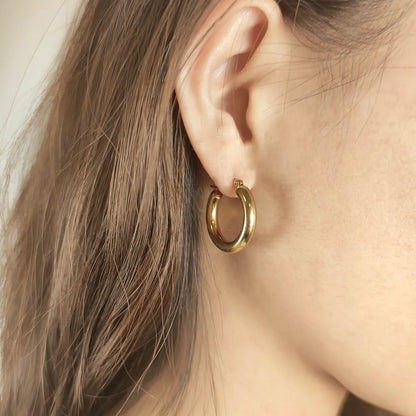 [AuraEcho]Wide Hoop Earrings