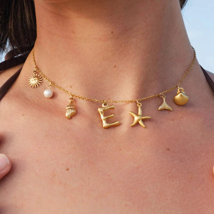 [AuraEcho]Avaria Ocean Initial Necklace