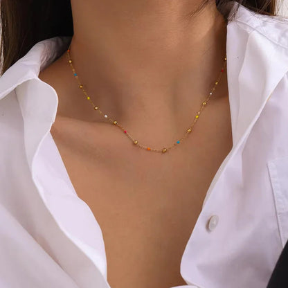 [AuraEcho]Amphitrite Gold Chain Bead Necklace