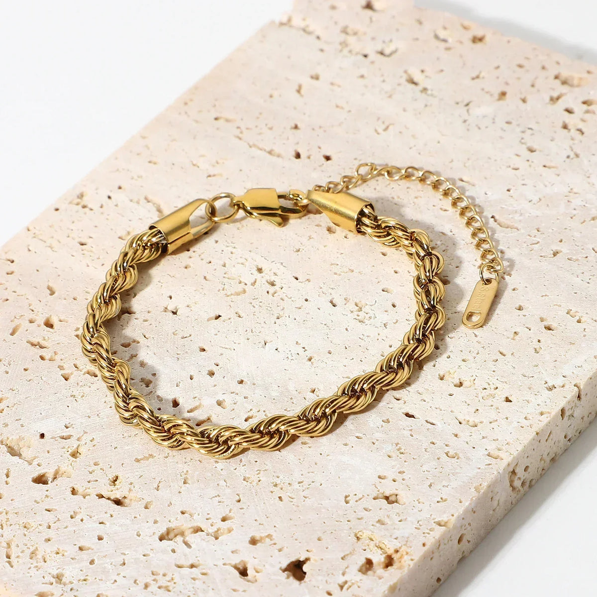 [AuraEcho]Clara Rope Chain Gold Bracelet