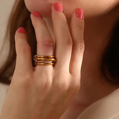 [AuraEcho]Christabel Diamond Ring Stack