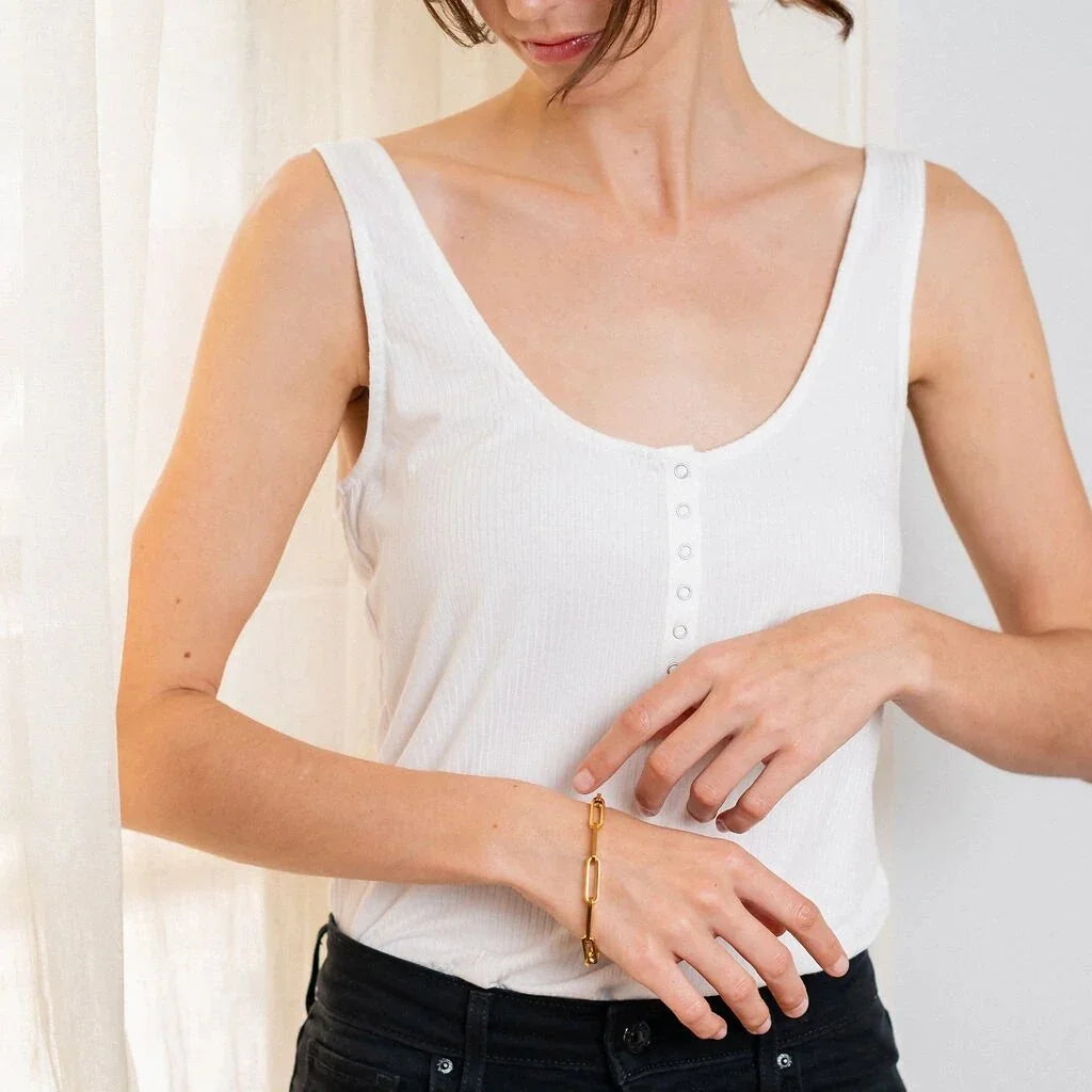 [AuraEcho]Asta Gold Paperclip Chain Bracelet