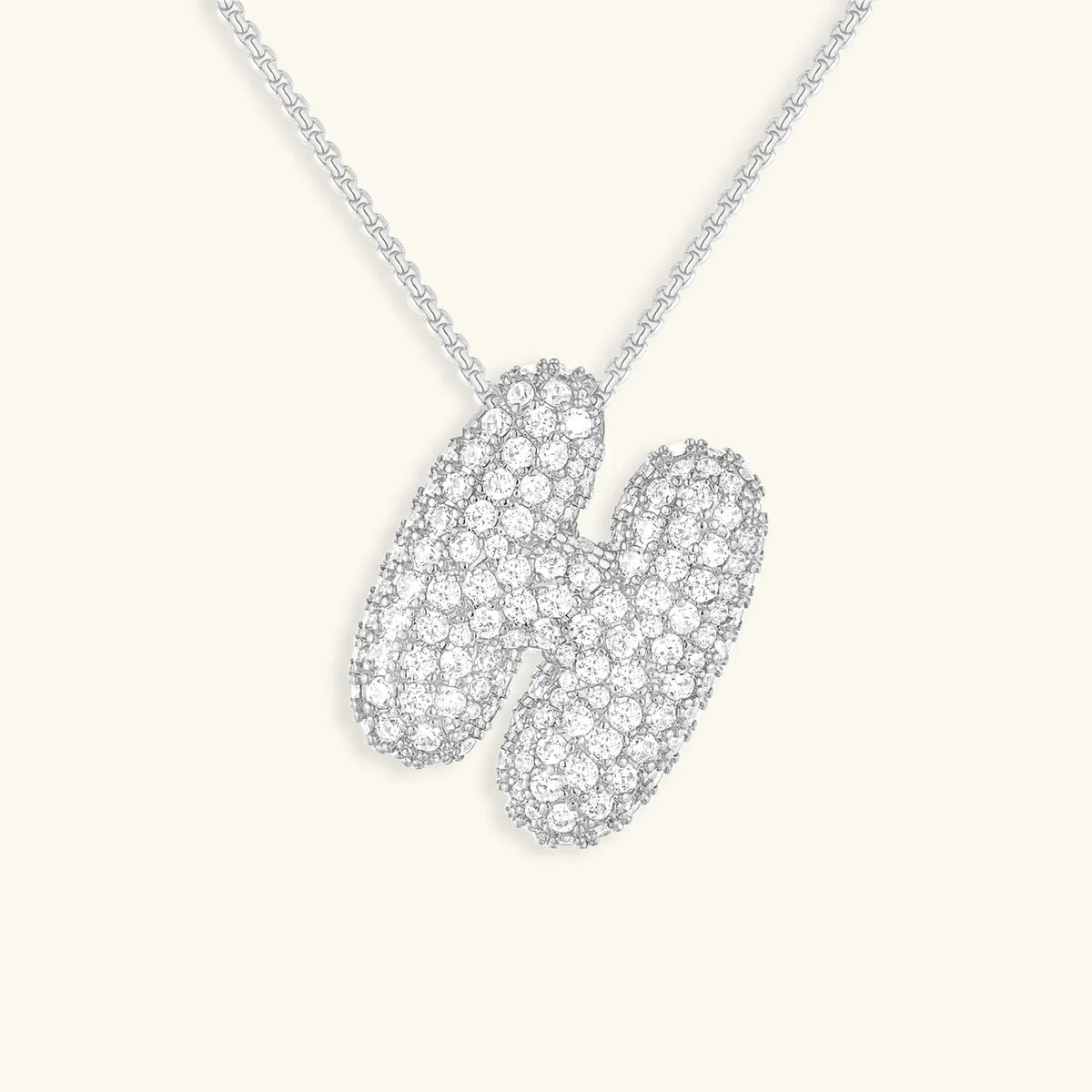 [AuraEcho]Bubble Initial Diamond Necklace