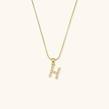 [AuraEcho]Augustine Initial Letter Pearl Necklace